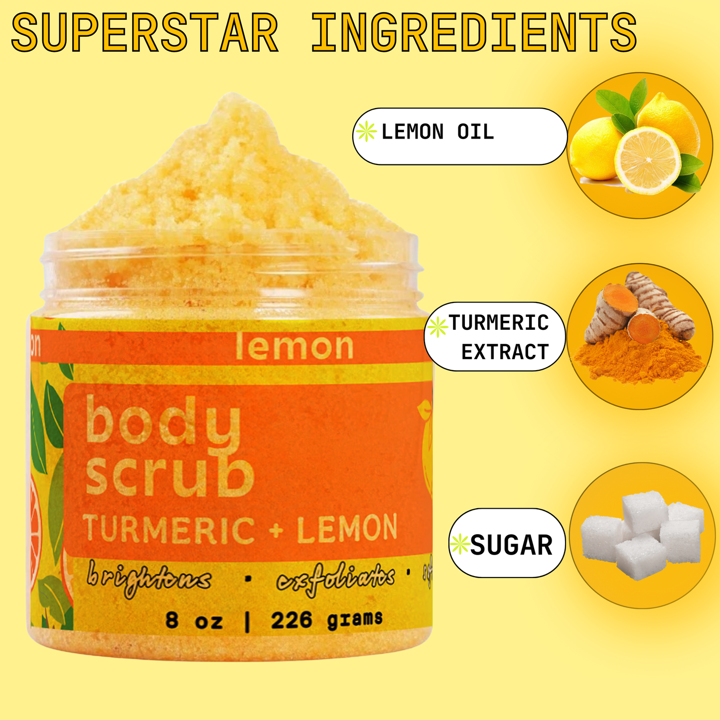 Turmeric Lemon Exfoliating Sugar Scrub